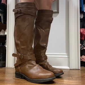 Madden Girl Women’s Boots with Buckle Detailing